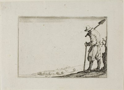 El campesino llevando su pala en el hombro, de Los Caprichos de Jacques Callot