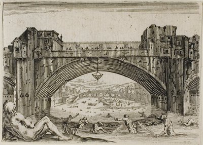 El Ponte Vecchio en Florencia, de Los Caprichos de Jacques Callot