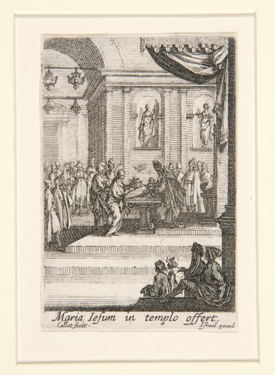 La Presentación de Cristo, n. 10 de La vida de la Virgen de Jacques Callot