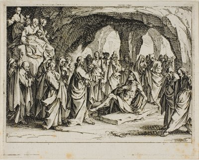 La resurrección de Lázaro, del Nuevo Testamento de Jacques Callot