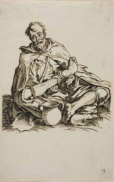 El enfermizo, placa trece de Los Mendigos de Jacques Callot