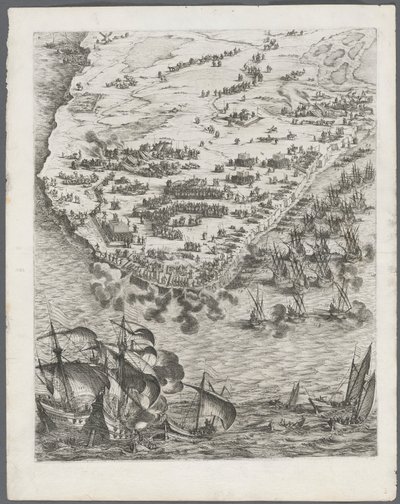 El asedio de La Rochelle: Lámina 10 de Jacques Callot