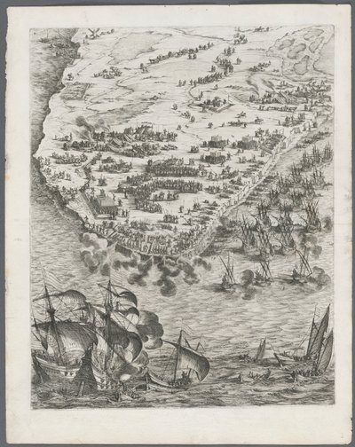 El sitio de La Rochelle: Placa 10, 1628-1630 de Jacques Callot
