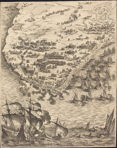 El Asedio de La Rochelle [lámina 10 de 16, el conjunto comprende 1952.8.97-112], 1628-1631 de Jacques Callot