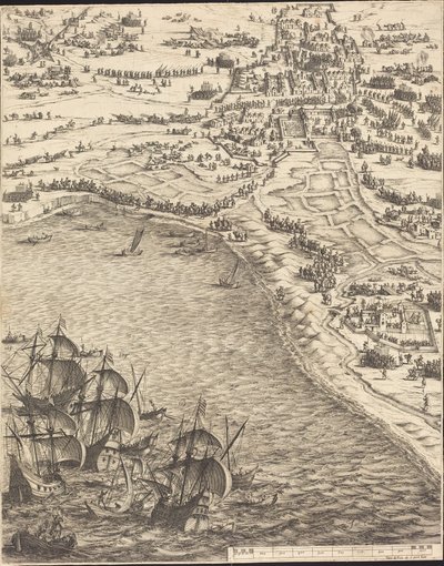 El asedio de La Rochelle [lámina 12 de 16; conjunto comprende 1952.8.97-112] de Jacques Callot