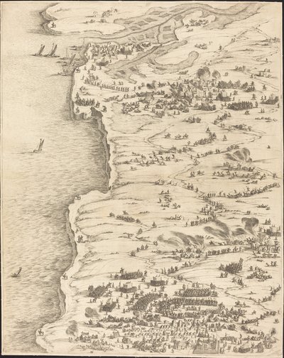 El Asedio de La Rochelle [lámina 5 de 16; conjunto comprende 1952.8.97-112] de Jacques Callot