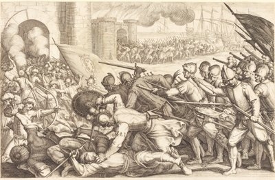 Las tropas forzando la puerta de una ciudad de Jacques Callot