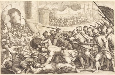 Las tropas forzando la puerta de una ciudad de Jacques Callot