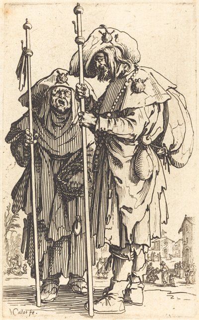 Los dos peregrinos, c. 1622 de Jacques Callot
