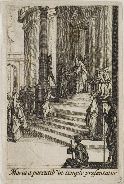 La Virgen María presentada en el Templo, de La vida de la Virgen de Jacques Callot