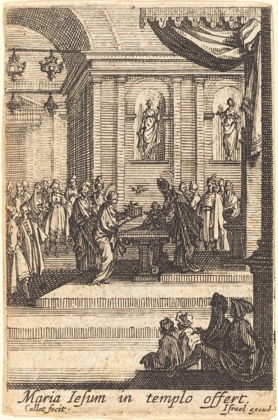 La Virgen Presenta a Jesús en el Templo, en o después de 1630 de Jacques Callot
