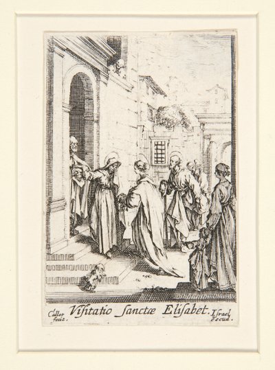 La Visitación, n. 6, de La vida de la Virgen de Jacques Callot