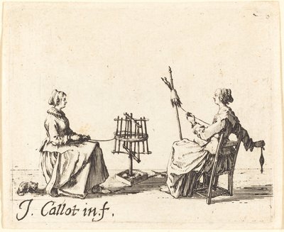 El devanador y la hilandera, c. 1623 de Jacques Callot