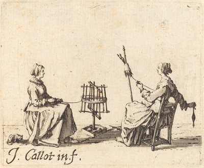 El devanador y la hilandera, c. 1623 de Jacques Callot