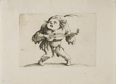 El hombre tambaleante tocando la guitarra, de Varie Figure Gobbi de Jacques Callot