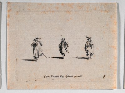 Tres caballeros, de Les Fantaisies de Noble J. Callot ... de Jacques Callot