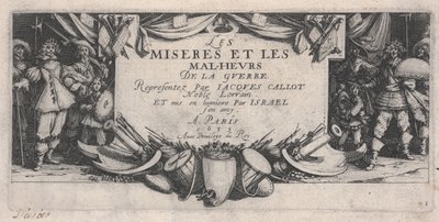 Página de título, Las miserias de la guerra de Jacques Callot