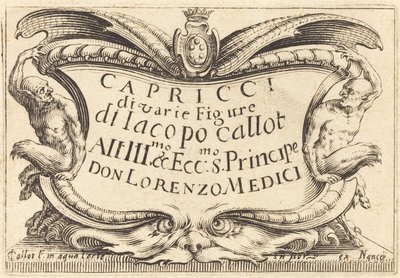 Página de título para "Los Caprichos" de Jacques Callot