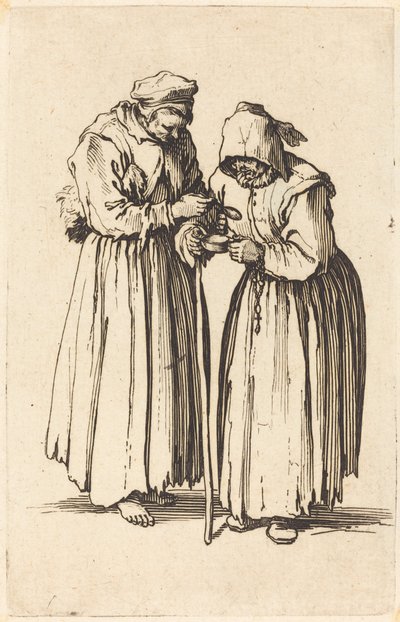 Dos mujeres mendigas, c. 1622 de Jacques Callot