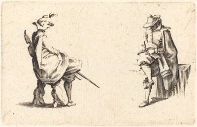 Dos figuras sentadas de Jacques Callot