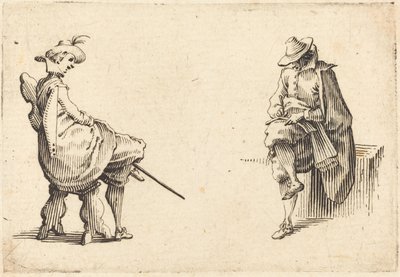Dos figuras sentadas de Jacques Callot