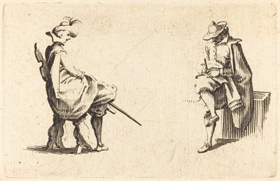 Dos figuras sentadas, c. 1622 de Jacques Callot