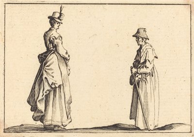 Dos mujeres de perfil, c. 1617 de Jacques Callot