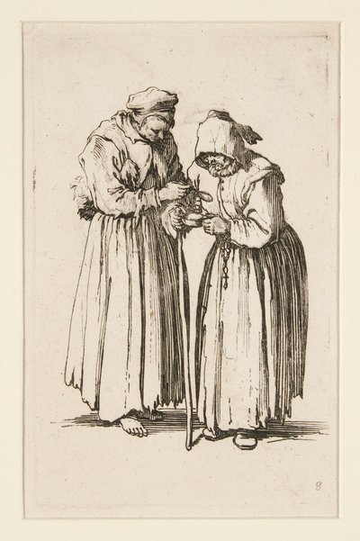 Dos mendigas, de Los mendigos (Les deux mendiantes) de Jacques Callot