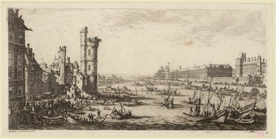 Vista del Louvre y de la antigua Porte de Nesle (IFF 667). de Jacques Callot