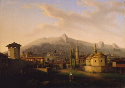 El Palacio del Khan en Bakhchisarai (Ucrania). Pintura de Jacques Christoph Miville (1786-1836), óleo sobre lienzo de Jacques Christophe Miville
