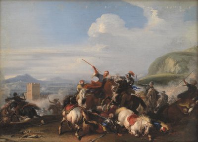 Escena de batalla con caballería turca de Jacques Courtois