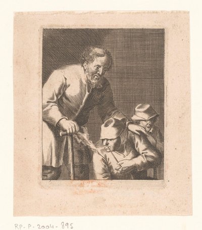 Figura con pipa sentada entre hombre y niño de Jacques Dassonville (attributed to)