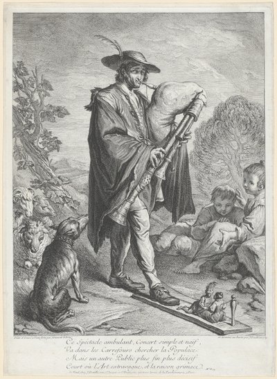 El gaitero de Jacques Dumont Le Romain, finished by Jean Daullé