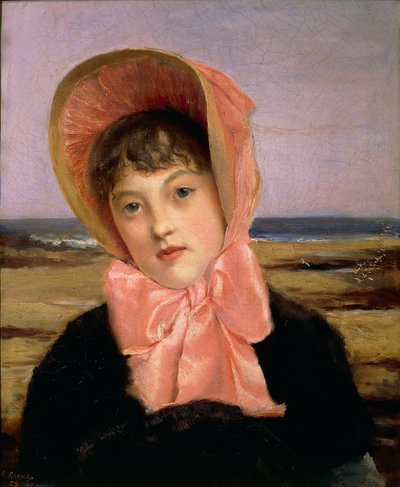 Niña con sombrero rosa de Jacques Emile Blanche