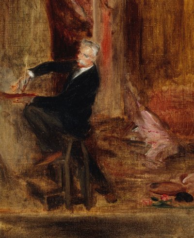 Retrato de Jules Chéret 1836-1933 en su estudio, 1892 de Jacques Emile Blanche