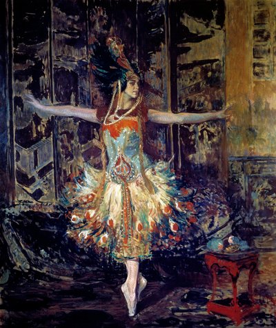 Bailarina rusa Tamara Karsavina en el ballet “Pájaro de Fuego” de Jacques Emile Blanche