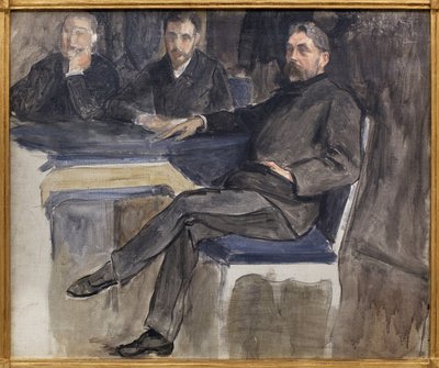 Estudio para el retrato de Stéphane Mallarmé (1842-1898) y sus amigos de La Revue Indépendante de Jacques Emile Blanche
