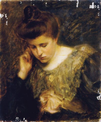 Estudio de una Mujer Leyendo de Jacques Emile Blanche