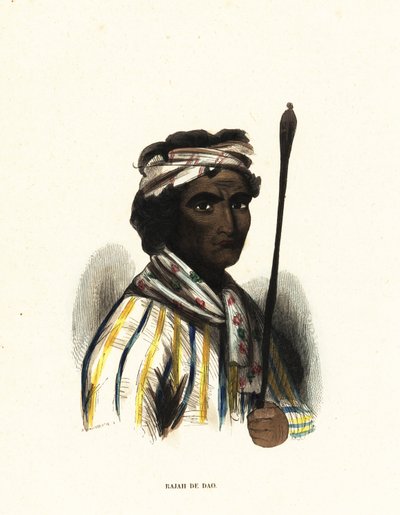 Make-Tetti, Raja de Dao, Islas Molucas, Indonesia de Jacques Etienne Victor (after) Arago