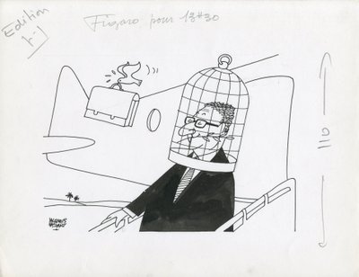 Le Figaro, sátira en blanco y negro de Jacques Faizant