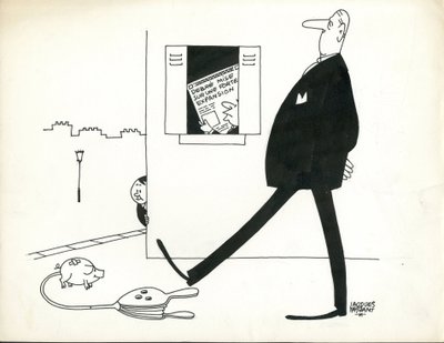 Paris-Presse, satírico en B  W de Jacques Faizant