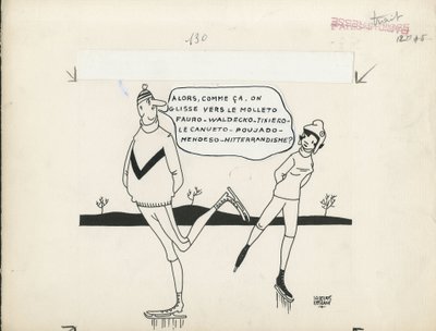 Paris-Presse, satírico en B  W de Jacques Faizant