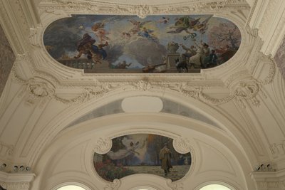 Décoration du pavillon Nord du Petit Palais - Le triomphe de Paris (techo) - París, capital intelectual (Demi-coupole), entre 1913 y 1919 (óleo) de Jacques Fernand Humbert