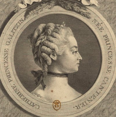 Retrato de la condesa Ekaterina Dmitrievna Golitsyna 1720-1761, nacida Cantemir de Jacques Firmin Beauvarlet