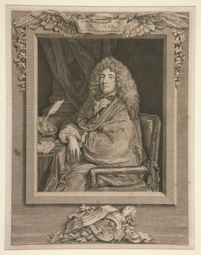Retrato de Moli?re de Jacques Firmin Beauvarlet