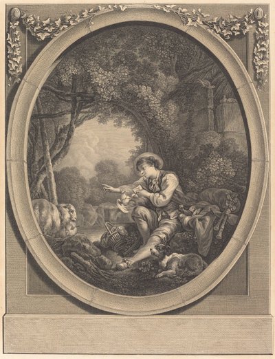 La partida del correo de Jacques Firmin Beauvarlet after François Boucher