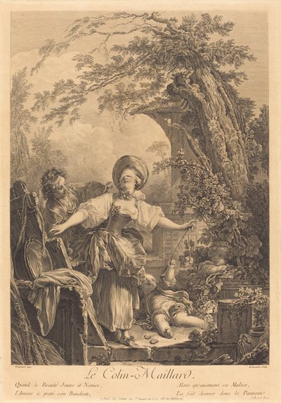 Colin Maillard de Jacques Firmin Beauvarlet after Jean Honoré Fragonard