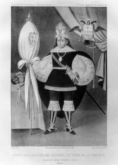 Príncipe inca, en traje español durante la época de la conquista, siglo XVI 1852 de Jacques Francois Gauderique Llanta