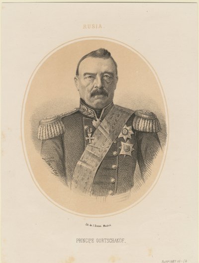 Retrato del Príncipe Mikhail Dmitrievich Gorchakov 1795-1861, 1865 de Jacques Francois Gauderique Llanta
