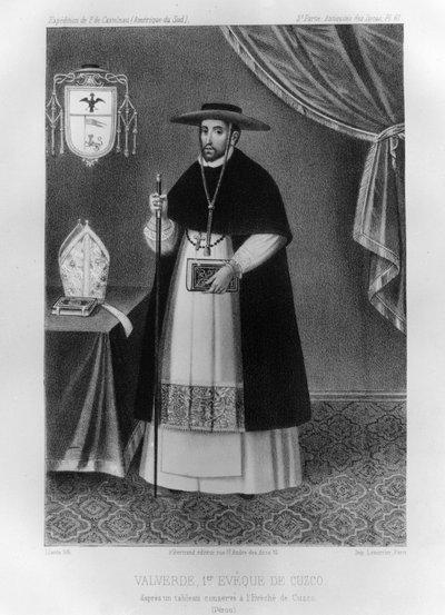 Vincente de Valverde, primer Obispo de Cuzco, 1852 de Jacques Francois Gauderique Llanta